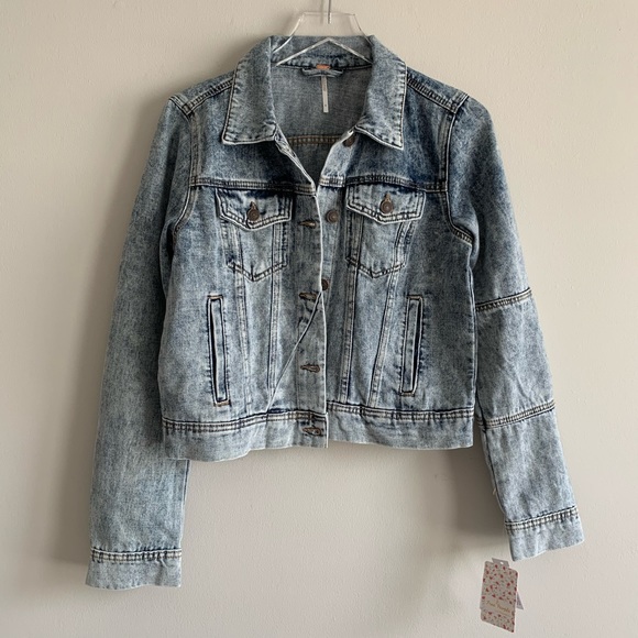 Medium 80s Acid Wash Denim Sherpa Jacket | Vintage Je Medium 80s Acid Wash Denim Sherpa Jacket | Vintage Je